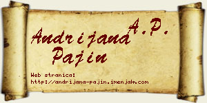 Andrijana Pajin vizit kartica
